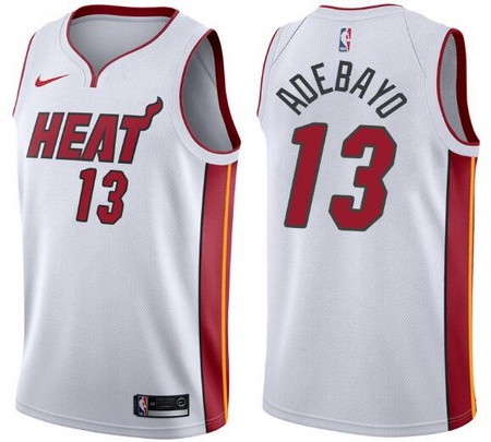Men's Miami Heat #13 Bam Adebayo White Icon Hot Press Jersey
