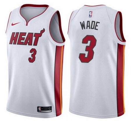 Men's Miami Heat #3 Dwyane Wade White Icon Hot Press Jersey