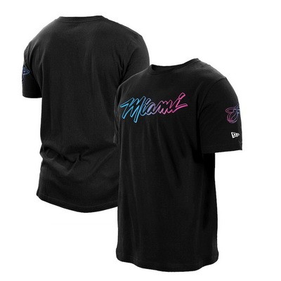 Men's Miami Heat Black City Printed T Shirt 211068