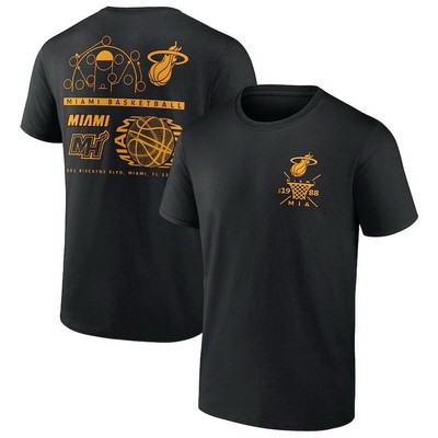 Men's Miami Heat Black Court Street Collective T-Shirt