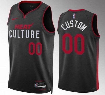 Men's Miami Heat Custom Black 2023 City Icon Heat Press Jersey