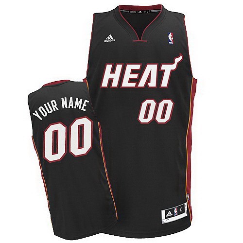 Men's Miami Heat Customized Black Swingman Adidas Jersey