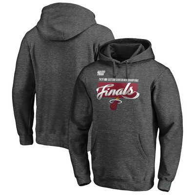Men's Miami Heat Gray 2020 Finals Printed Pullover Hoodie 201105