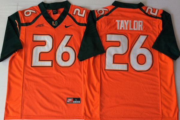 Men's Miami Hurricanes #26 Sean Taylor Yellow 2018 College Football Jersey