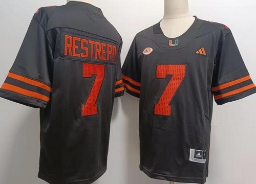 Men's Miami Hurricanes #7 Xavier Restrepo Black College Football Jersey