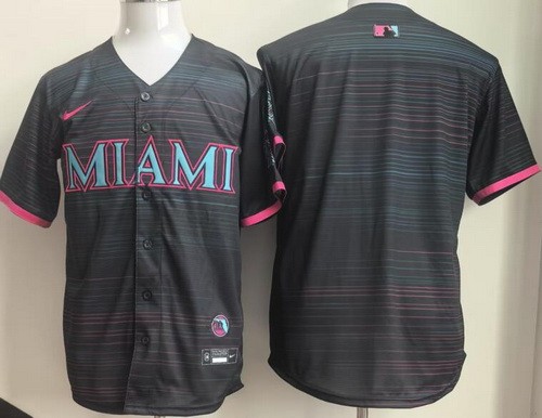 Men's Miami Marlins Blank Black 2025 City Connect Limited Jersey