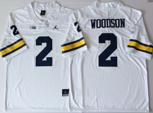 Men's Michigan Wolverines #2 Charles Woodson White 2018 Rush Color College Football Jersey