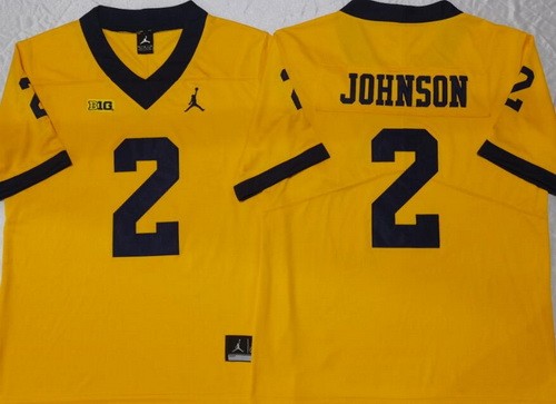 Men's Michigan Wolverines #2 Will Johnson Orange College Football Jersey