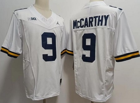 Men's Michigan Wolverines #9 JJ McCarthy Limited White FUSE College Football Jersey