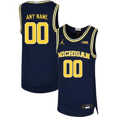 Men's Michigan Wolverines Customized Navy 2019 College Basketball Jersey