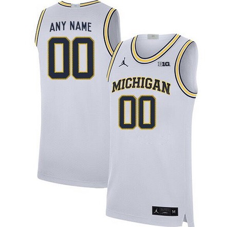 Men's Michigan Wolverines Customized White 2019 College Basketball Jersey