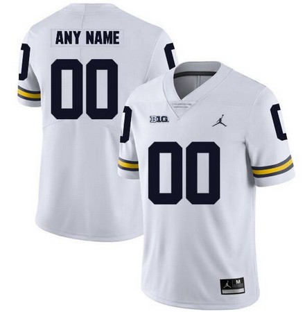 Men's Michigan Wolverines Customized White Rush College Football Jersey