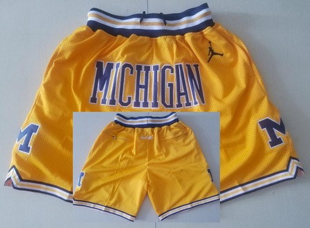 Men's Michigan Wolverines Yellow Just Don College Basketball Shorts