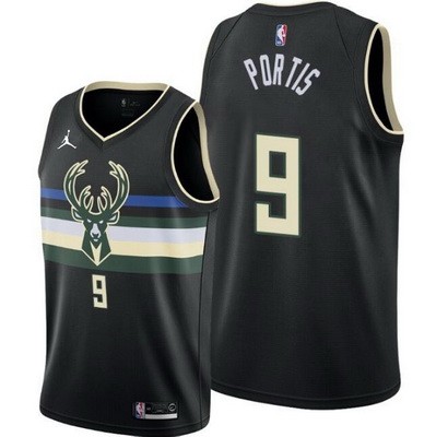 Men's Milwaukee Bucks #9 Bobby Portis Black Statement Icon Hot Press Jersey