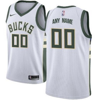 Men's Milwaukee Bucks Custom White Icon Hot Press Jersey