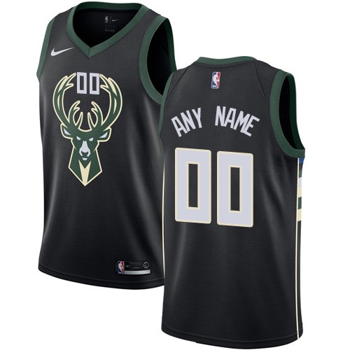 Men's Milwaukee Bucks Customized Black Icon Swingman Nike Jersey