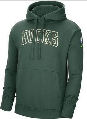 Men's Milwaukee Bucks Green 2021 City Edition Essential Logo Pullover Hoodie