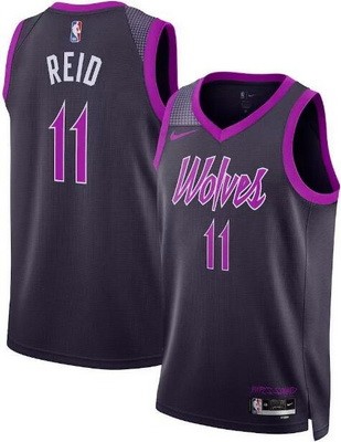 Men's Minnesota Timberwolves #11 Naz Reid Black 2025 City Heat Press Jersey