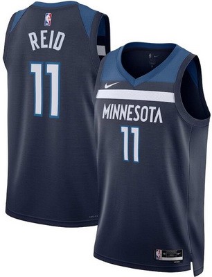 Men's Minnesota Timberwolves #11 Naz Reid Navy Heat Press Jersey