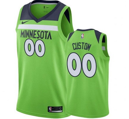 Men's Minnesota Timberwolves Custom Green Statement Icon Hot Press Jersey