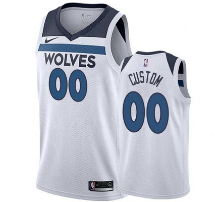 Men's Minnesota Timberwolves Custom White Icon Hot Press Jersey