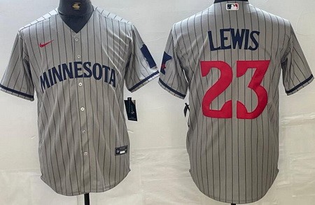 Men's Minnesota Twins #23 Royce Lewis Gray Cool Base Jersey