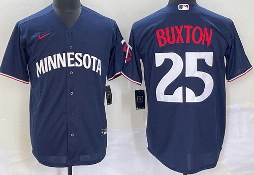 Men's Minnesota Twins #25 Byron Buxton Navy 2023 Cool Base Jersey