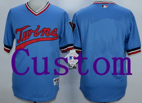 Men's Minnesota Twins Customized Blue 1984 Turn Back The Clock Jersey