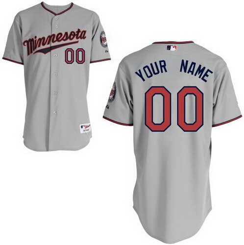 Men's Minnesota Twins Customized Gray Cool Base Jersey