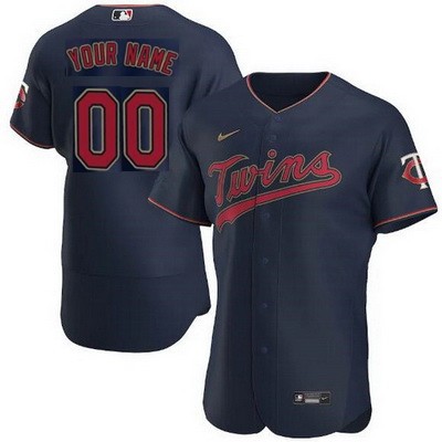 Men's Minnesota Twins Customized Navy Authentic Jersey