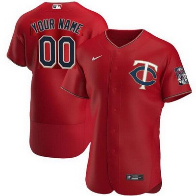 Men's Minnesota Twins Customized Red Authentic Jersey