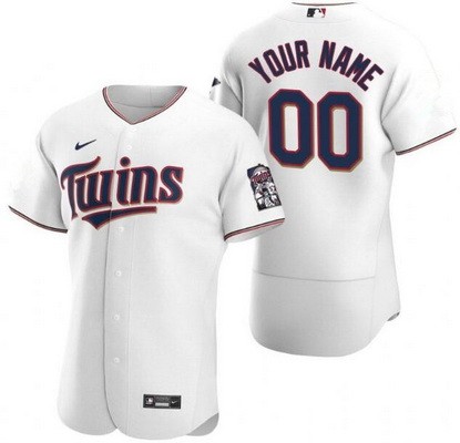 Men's Minnesota Twins Customized White Authentic Jersey