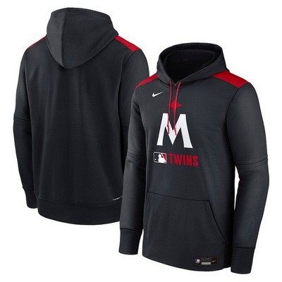 Men's Minnesota Twins Navy Authentic Collection Performance Pullover Hoodie