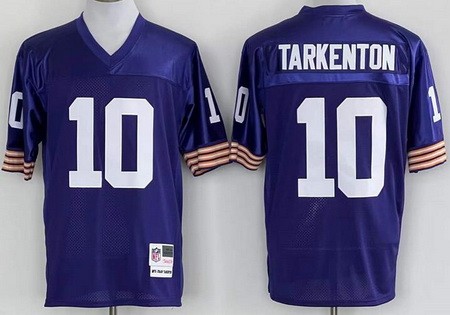 Men's Minnesota Vikings #10 Fran Tarkenton Purple Throwback Jersey