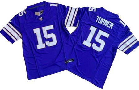 Men's Minnesota Vikings #15 Dallas Turner Limited Purple Classic FUSE Vapor Jersey