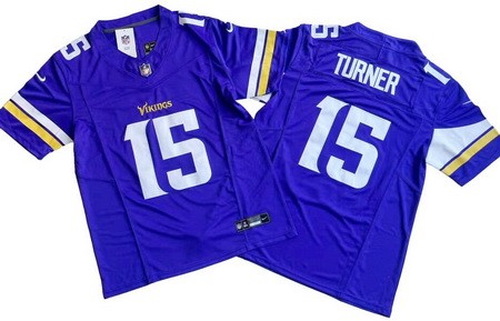 Men's Minnesota Vikings #15 Dallas Turner Limited Purple FUSE Vapor Jersey