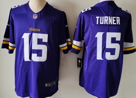 Men's Minnesota Vikings #15 Dallas Turner Limited Purple Vapor Jersey