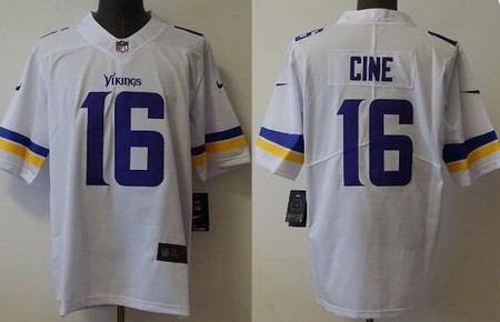 Men's Minnesota Vikings #16 Lewis Cine Limited White Vapor Jersey