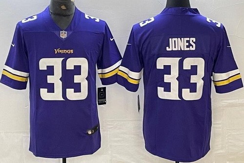 Men's Minnesota Vikings #33 Aaron Jones Limited Purple Vapor Jersey