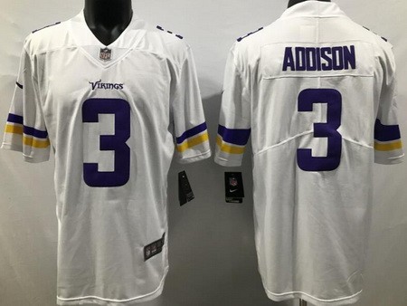 Men's Minnesota Vikings #3 Jordan Addison Limited White Vapor Jersey
