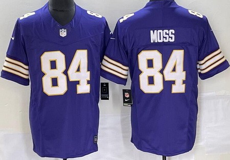 Men's Minnesota Vikings #84 Randy Moss Limited Purple Classic FUSE Vapor Jersey
