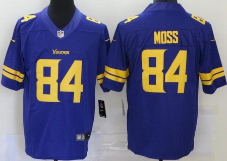 Men's Minnesota Vikings #84 Randy Moss Limited Purple Rush Color Jerseyy