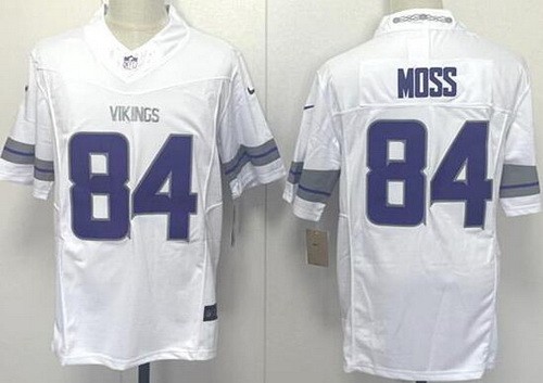 Men's Minnesota Vikings #84 Randy Moss Limited White Alternate FUSE Vapor Jersey