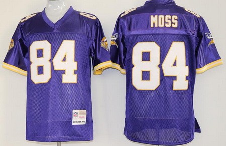 Men's Minnesota Vikings #84 Randy Moss Purple Throwback Jersey
