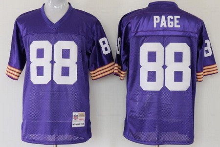 Men's Minnesota Vikings #88 Alan Page Purple Throwback Jersey