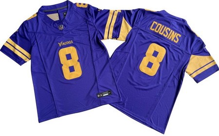 Men's Minnesota Vikings #8 Kirk Cousins Limited Purple Throwback FUSE Vapor Jersey