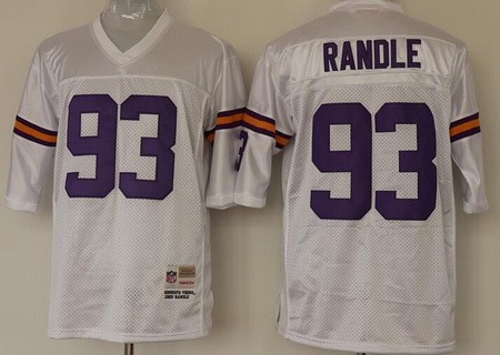Men's Minnesota Vikings #93 John Randle White Throwback Jerse