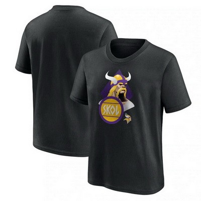 Men's Minnesota Vikings Black 2024 Draft Illustrated T Shirt
