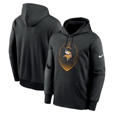 Men's Minnesota Vikings Black Icon Performance Pullover Hoodie
