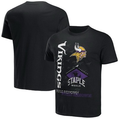 Men's Minnesota Vikings Black NFL x Staple World Renowned T Shirt